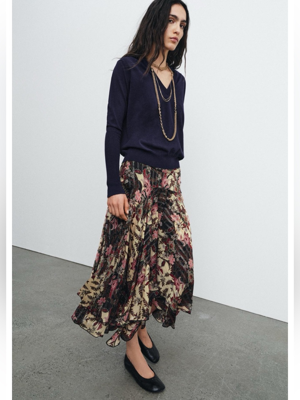 Zara Patchwork Skirt NWT